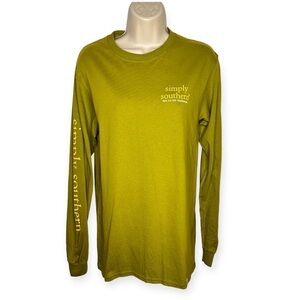 Simply Southern Chin Up Buttercup Pig Long Sleeve Tee Small NWT